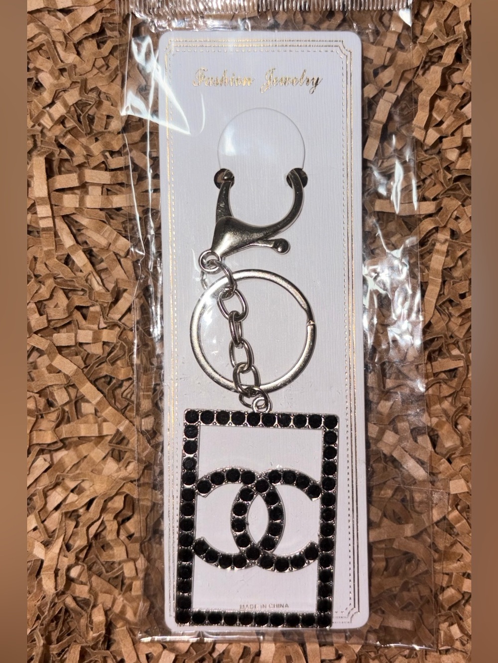 Fashion CC Rhinestone Keychain